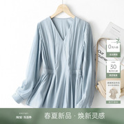 IHIMI海谧法式优雅衬衫女2024春季衬衣收腰洋气高级感上衣