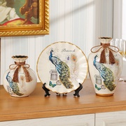 美式复古陶瓷摆件花瓶欧式客厅玄关酒柜现代创意家居装饰品三件套