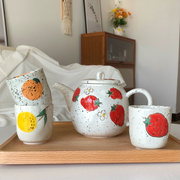 日式ins风陶瓷泡茶壶家用茶具花茶壶套装大容量茶水壶泡茶专用
