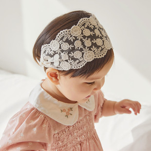 婴儿发带手工蕾丝公主花朵，女宝宝发饰，可爱配饰头饰护卤门薄款