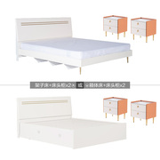 掌上明珠轻奢床主卧p1.8米简约烤漆板式双人床，现代1.5高箱床