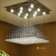 梵森珑简约现代金字塔水晶吊线灯，创意客厅灯，卧室灯餐厅灯非标定制