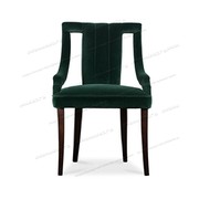 后现代简约实木餐椅墨绿色，绒布艺轻奢可定制餐厅咖啡厅家用椅子