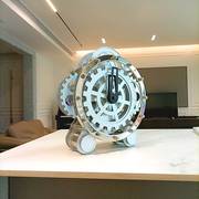 妙刻客厅钟欧式座钟，双脚齿轮旋转钟创意钟表，时钟不锈钢装饰表