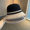 羊绒呢渔夫帽女款秋冬季保暖时尚优雅盆帽百搭显脸小卷边羊毛帽子