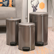 不锈钢垃圾桶带盖家用脚踩欧式创意，厨房客厅卫生间防臭厕所脚踏式