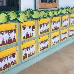 a4幼儿园作品展示袋透明挂袋美术，画袋a3画画走廊墙面表征收纳袋8k