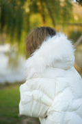 开衩设计奶油棉服女冬季大毛领小众短款宽松棉衣加厚外套