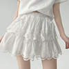 白色半身裙女2024春夏季裙子a字高腰显瘦气质超好看蕾丝短裙
