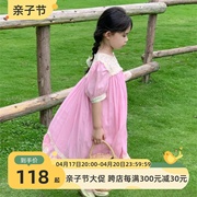 韩系童装定制24夏季女童洋气法式重工公主裙甜美蕾丝连衣裙潮