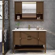 新中式定制卫生间橡木浴室柜组合实木洗手池洗脸盆柜洗漱台卫