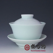 台湾三希堂白瓷盖碗不烫手单个大号防烫盖碗盖杯三才盖碗功夫茶具