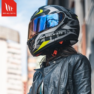 西班牙MT摩托车头盔揭面盔双镜片四季个性酷男女机车冬季安全帽