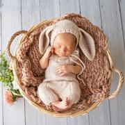 婴儿摄影服装新生儿拍照衣服宝宝针织大耳朵兔子万圣节儿童服装