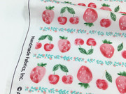 水彩风草莓樱桃数码印花全棉布 diy手工儿童连衣裙拼布口金包娃衣