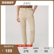 JDV男装商场同款春秋纯色可拆卸背带休闲九分裤直筒裤子
