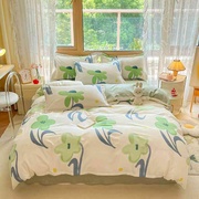 全棉斜纹活性13370被套，床单1.8米双人床纯棉，不起球床上用品四件套