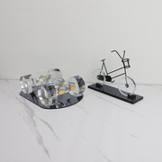 创意极简欧式水晶小汽车摆件样板房卧室书房卧室客厅工艺品饰品