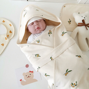 a类针织纯棉新生儿抱被春夏款婴儿产房包单包裹布包被(布包被)初生儿包单