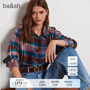ba&sh早秋格子衬衫外套女收腰蝙蝠袖设计感长袖衬衣bash1H21MARY