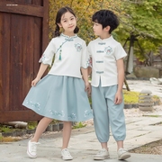 小学生班服套装中国风，儿童汉服幼儿园园服夏装，六一儿童演出服装