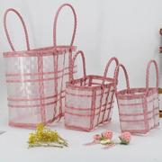 小大包女士包包四色，可选编织包手拎菜篮子塑料手工编织*