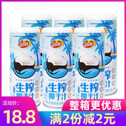 海南特产品香园果肉椰子汁245gx6罐新鲜生榨椰奶饮料椰浆