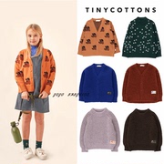 4ntinycottons21秋冬儿童纯色，气质半高领，毛衣开衫小狗外套