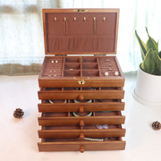 实木首饰盒带锁木质复古公主欧式韩国首饰收纳盒饰品盒结婚礼物