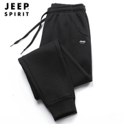 jeep吉普男士纯棉卫裤春季大码束脚，运动男裤胖子加肥加大休闲裤子