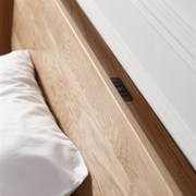 白橡木(白橡木)全实木床小户型，双人床软包软靠可拆洗大板床半岛床