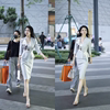 新中式国潮手工刺绣，中袖西装女2024年夏季气质名媛显瘦半身裙套装