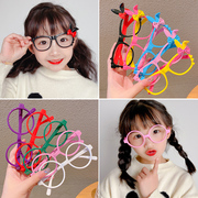 儿童时尚眼镜框女童宝宝无镜片，眼镜可爱卡通，拍照配饰小孩彩色框架