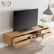 定制北欧日式全实木电视柜，18米白橡木(白橡木)小户型简约现代地柜客厅家具