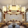 中式羊皮茶楼酒店包厢灯具古典中国风餐厅吊灯仿古实木客厅中式灯