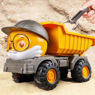 儿童大号沙滩挖掘工程翻斗车挖土车，推土机可坐宝宝，男孩玩具车1岁2