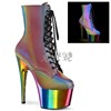 美国pleaser17.8cm彩虹色荧光防水台系带高跟短靴钢管舞女靴