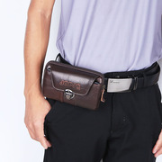 牛皮腰包男5.5寸手机包套真皮男包，横款竖款穿腰带，包皮带(包皮带)挂包钱包