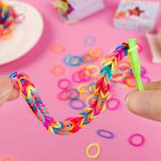 编手链专用皮筋女彩虹橡皮筋彩色手工编织器DIY儿童玩具编织手链