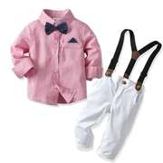 儿童小西装套装男童三件套小学生宝宝演出服秋季小孩长袖花童礼服