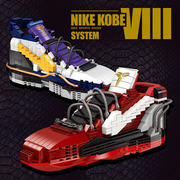 科比第8代战靴kb纪念篮球鞋nba湖人男孩拼装模型，积木儿童玩具礼物