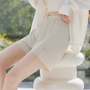 白色花边安全裤女夏季清凉面料穿裙子的打底裤宽松短裤防走光