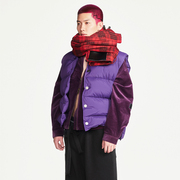 ALL BEINGS2022AW秋冬设计师款紫色立领绗缝羽绒马甲