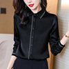 黑色雪纺衬衫女长袖春秋法式设计感小众气质衬衣高档显瘦小衫