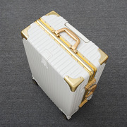 韩日潮时尚锁扣行李箱网红拉杆箱，20寸登机箱万向轮男女铝框旅行箱