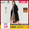 商场同款LILY2022冬女装舒适全绵羊毛复古双排扣毛呢外套