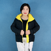 金影奇冬季短款羽绒服，女胖mm大码女装，韩版连帽保暖羽绒衣外套