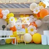 ..橙色桔色柠檬黄色气球生日，橘暖色系婚礼幼儿园毕业典礼布置装饰