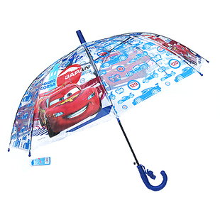 创意透明儿童男女小孩宝宝半自动长柄麦昆汽车超轻幼儿园小童雨伞