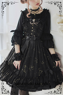 十一月咲夜lolita烫金星座星之暗语小高腰正常腰JSK复古连衣裙
